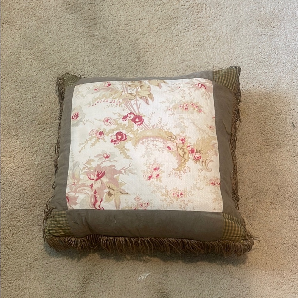Fringed Square Throw Pillow